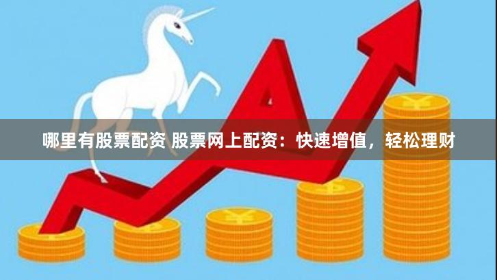 哪里有股票配资 股票网上配资：快速增值，轻松理财