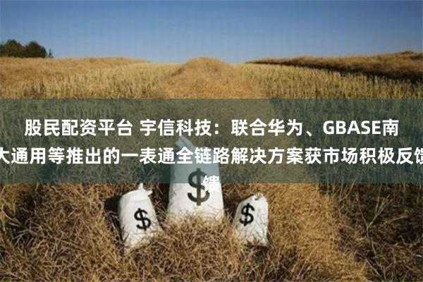 股民配资平台 宇信科技：联合华为、GBASE南大通用等推出的一表通全链路解决方案获市场积极反馈