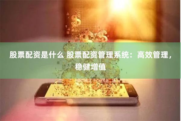 股票配资是什么 股票配资管理系统：高效管理，稳健增值